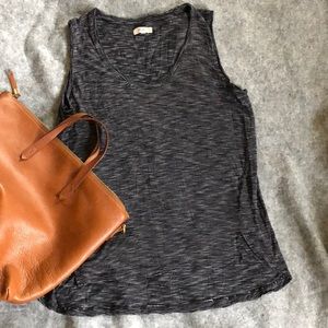 Madewell sleeveless top with hi-lo rounded hem